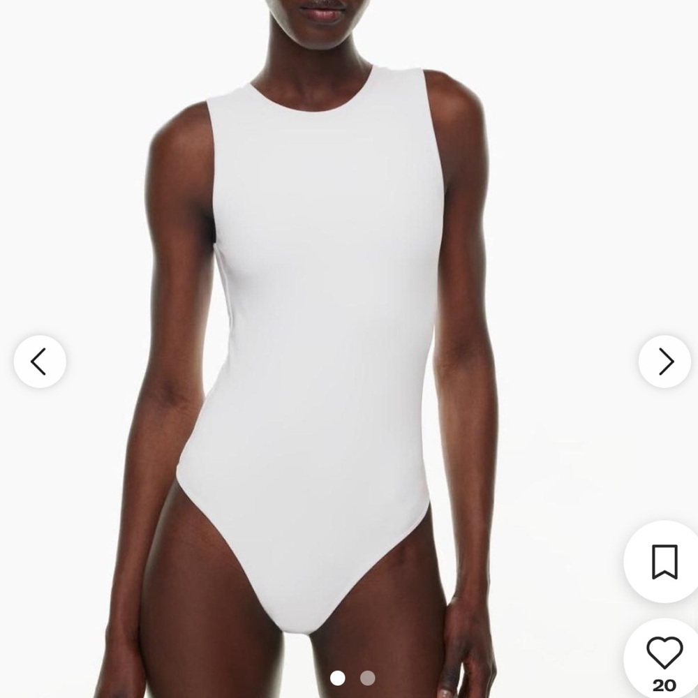 Babaton aritzia white contour thong bodysuit size medium